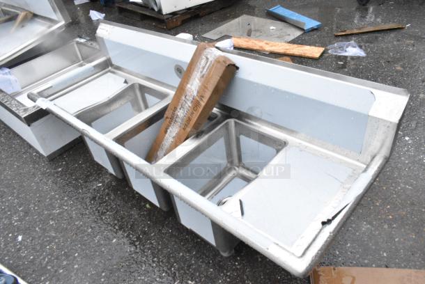 BRAND NEW SCRATCH AND DENT! Regency 600S31014212 Stainless Steel 3 Bay Sink w/ Dual Drain Board. - Image 3 of 8