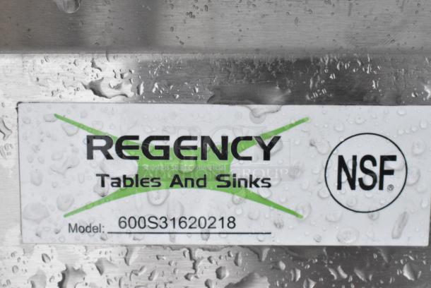 BRAND NEW SCRATCH AND DENT! Regency 600S31620218 Stainless Steel 3 Bay Sink w/ Dual Drain Boards. - Image 9 of 9
