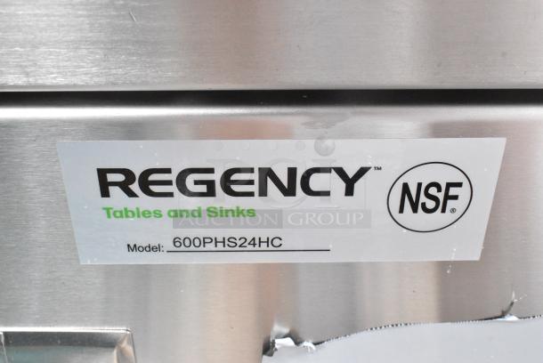BRAND NEW SCRATCH AND DENT! Regency 600PHS24HC Space Saver Single Bowl Hot and Cold Portable Hand Sink Cart with 8" Swivel Gooseneck Faucet - Image 7 of 7
