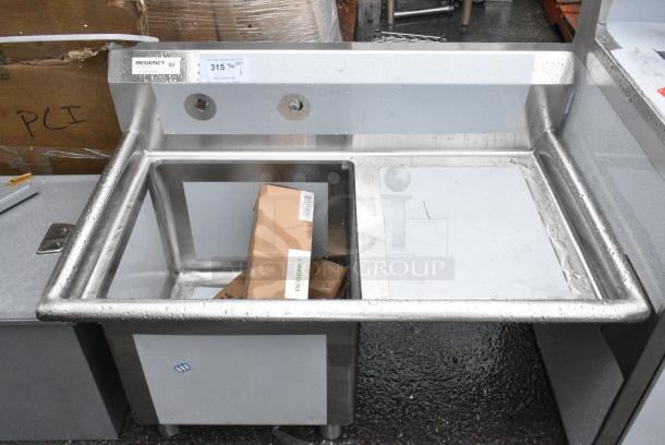 BRAND NEW SCRATCH AND DENT! Regency 600S1181818R Stainless Steel Single Bay Sink w/ Right Side Drain Board. - Image 1 of 7