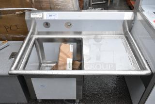 BRAND NEW SCRATCH AND DENT! Regency 600S1181818R Stainless Steel Single Bay Sink w/ Right Side Drain Board.