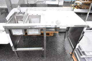 Stainless Steel 2 Bay Sink w/ Faucet.