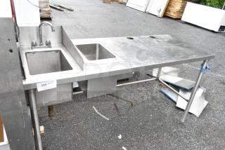 Stainless Steel Single Bay Sink w/ Faucet and Drop In.