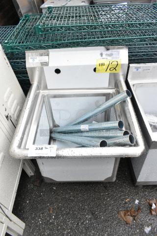 BRAND NEW SCRATCH AND DENT! Steelton 522CS11515 20 1/2" 18-Gauge Stainless Steel One Compartment Commercial Sink without Drainboard - 15" x 15" x 12" Bowl