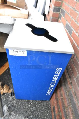 Blue and Gray Recycling Bin