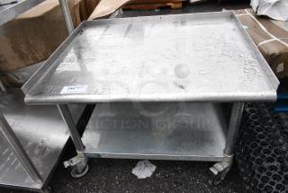 Stainless Steel Equipment Stand w/ Under Shelf on Commercial Casters.