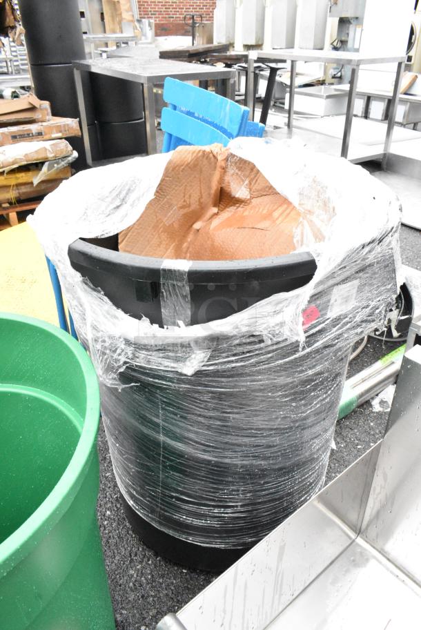 2 BRAND NEW SCRATCH AND DENT! Items Including 475RB32GNREC Lavex 32 Gallon Green Round Commercial Recycling Can and 475TCRND55BK Lavex 55 Gallon Black Round Commercial Trash Can. 2 Times Your Bid! - Image 3 of 8