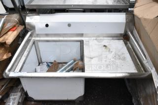 BRAND NEW SCRATCH AND DENT! Steelton 522CS11818R Stainless Steel Single Bay Sink w/ Right Side Drain Board.