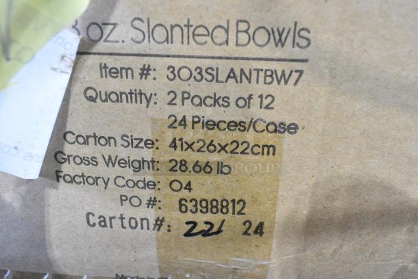 2 BRAND NEW SCRATCH AND DENT! Items Including 303SLANTBW7 Acopa 9 oz. Bright White Slanted Porcelain Bowl - 24/Case. 2 Times Your Bid! - Image 5 of 5