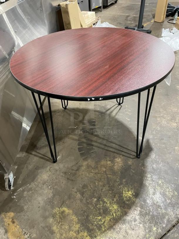 BRAND NEW! Laminate 40 Inch Round Reversible Mahagony/Black Dining Tables! 2 X Your Bid! - Image 2 of 10