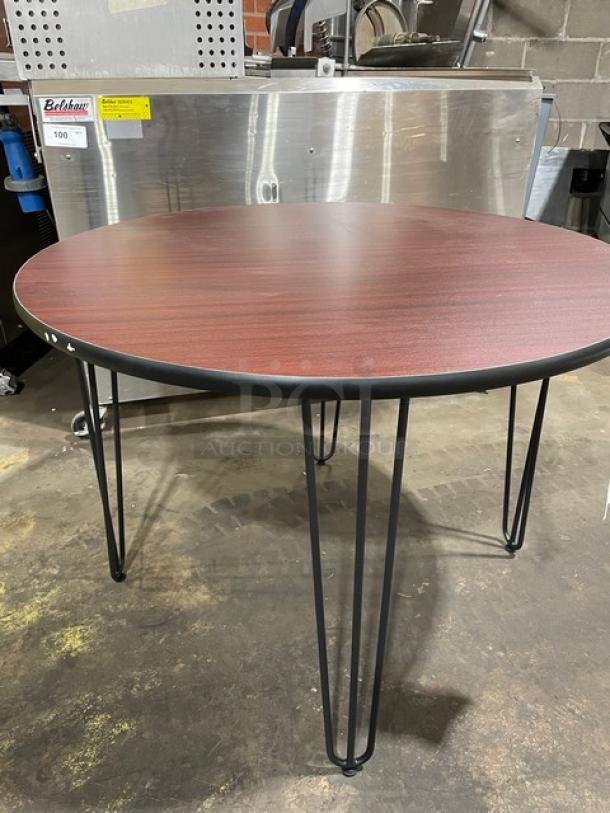 BRAND NEW! Laminate 40 Inch Round Reversible Mahagony/Black Dining Tables! 2 X Your Bid! - Image 7 of 10
