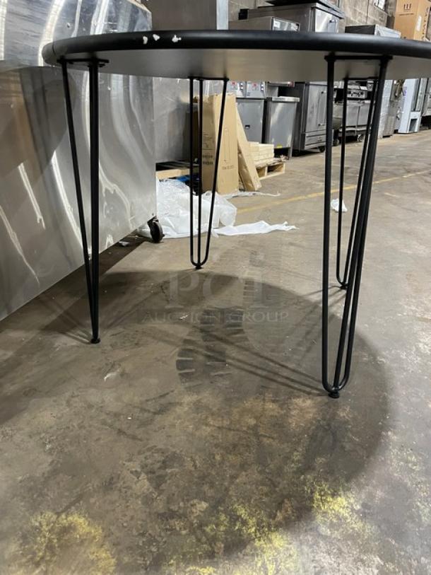 BRAND NEW! Laminate 40 Inch Round Reversible Mahagony/Black BAR HEIGHT Dining Tables! 2 X Your Bid! - Image 4 of 8