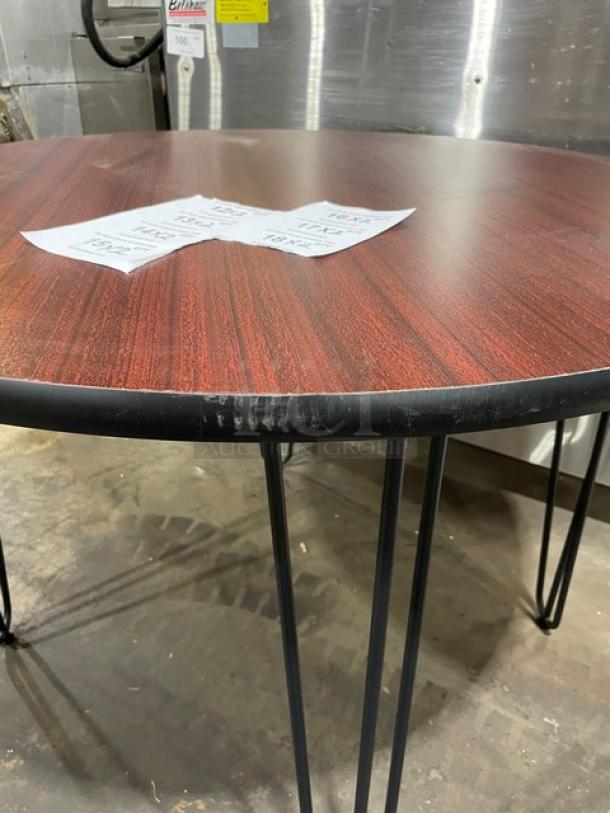 BRAND NEW! Laminate 40 Inch Round Reversible Mahagony/Black BAR HEIGHT Dining Tables! 2 X Your Bid! - Image 6 of 8