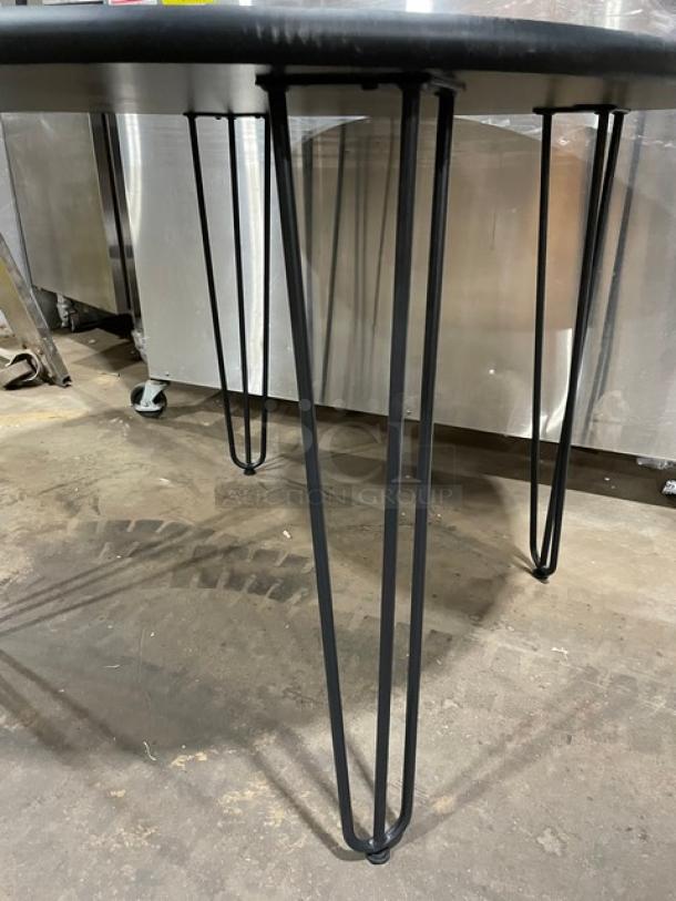 BRAND NEW! Laminate 40 Inch Round Reversible Mahagony/Black BAR HEIGHT Dining Tables! 2 X Your Bid! - Image 7 of 8
