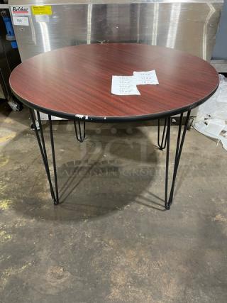 BRAND NEW! Laminate 40 Inch Round Reversible Mahagony/Black BAR HEIGHT Dining Tables! 2 X Your Bid!