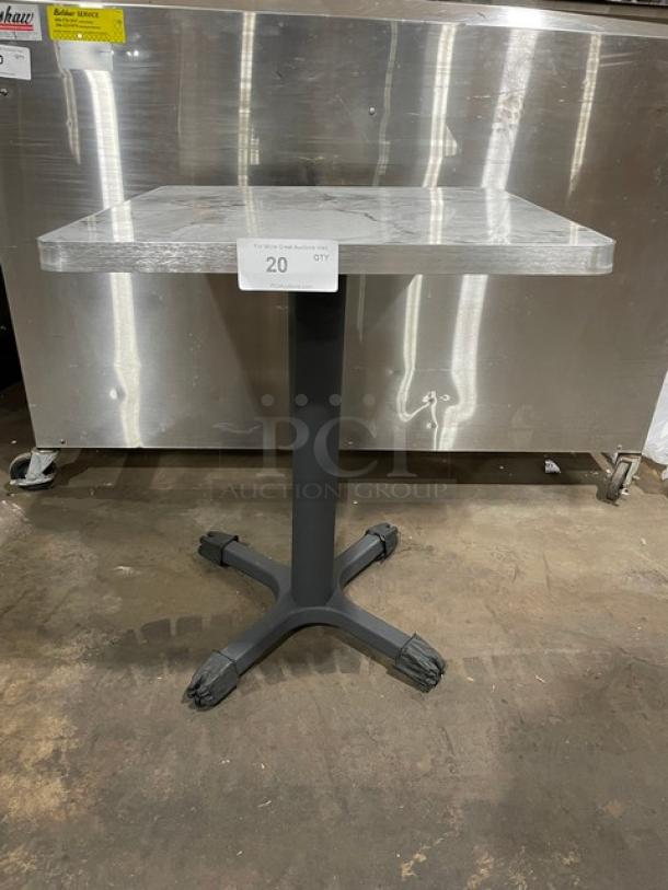 Brand New! Gray Laminate Granite Look Dining Table! With Stainless Steel Edge Wrap! - Image 1 of 8
