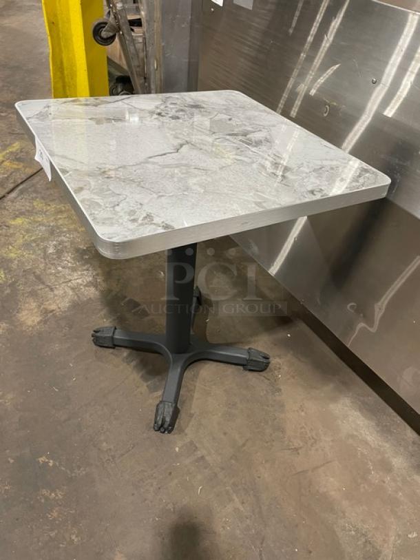 Brand New! Gray Laminate Granite Look Dining Table! With Stainless Steel Edge Wrap! - Image 2 of 8