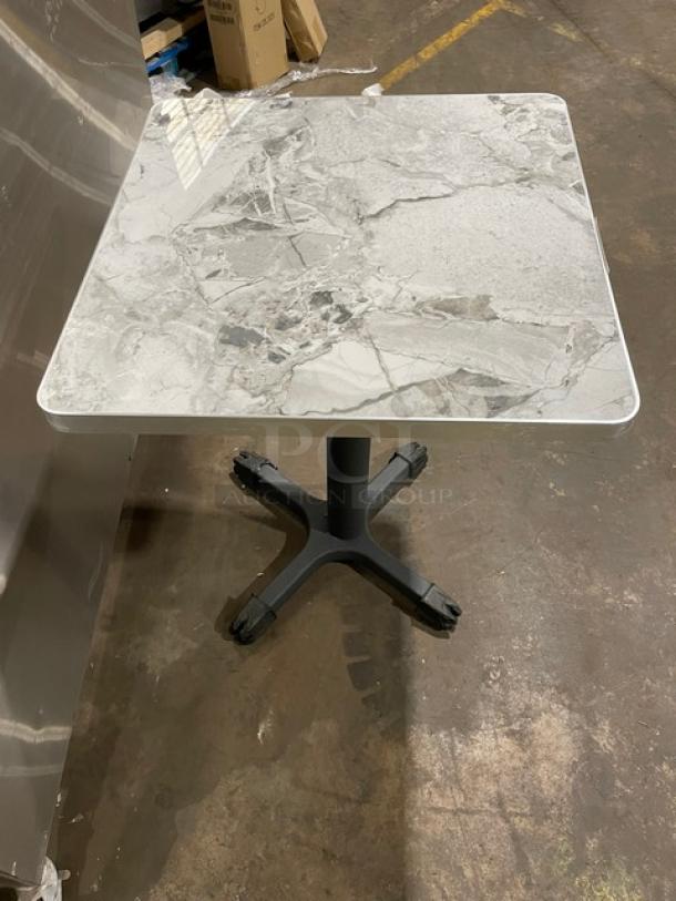 Brand New! Gray Laminate Granite Look Dining Table! With Stainless Steel Edge Wrap! - Image 3 of 8