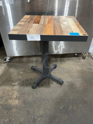 Brand New! Barn Oak 30 By 30 Square Dining Table! With Metal Base!