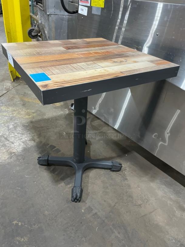 Brand New! Barn Oak 30 By 30 Square Dining Table! With Metal Base! - Image 2 of 8