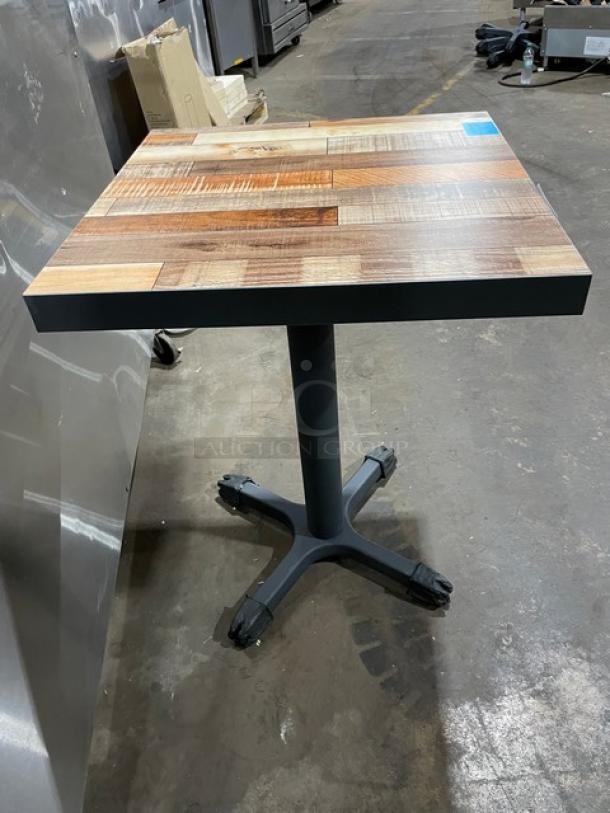 Brand New! Barn Oak 30 By 30 Square Dining Table! With Metal Base! - Image 3 of 8