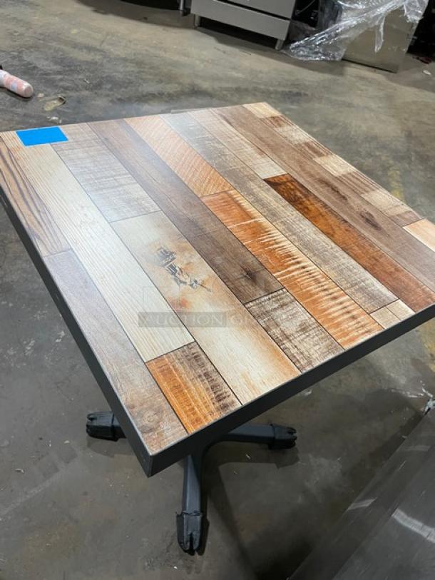 Brand New! Barn Oak 30 By 30 Square Dining Table! With Metal Base! - Image 4 of 8