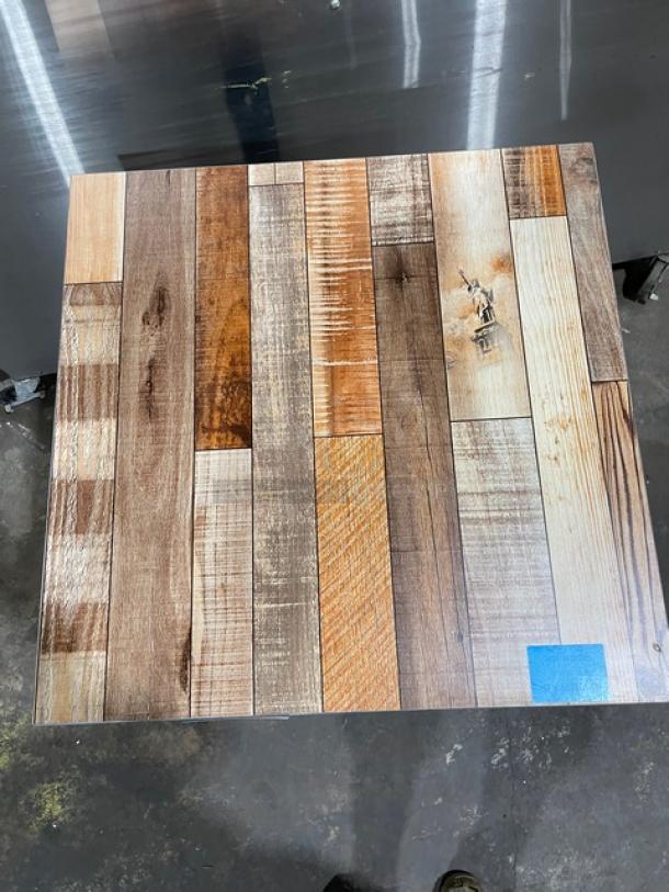 Brand New! Barn Oak 30 By 30 Square Dining Table! With Metal Base! - Image 5 of 8