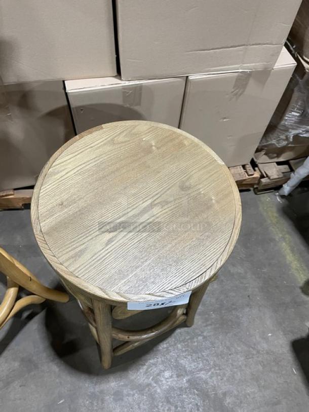 NEW!  Natural Wood & Ashwood Wooden Bar Chairs! 2 X Your Bid! - Image 7 of 7