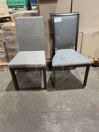 New! Elegant Fabric And Wood Dining Chairs! 2 X Your Bid!