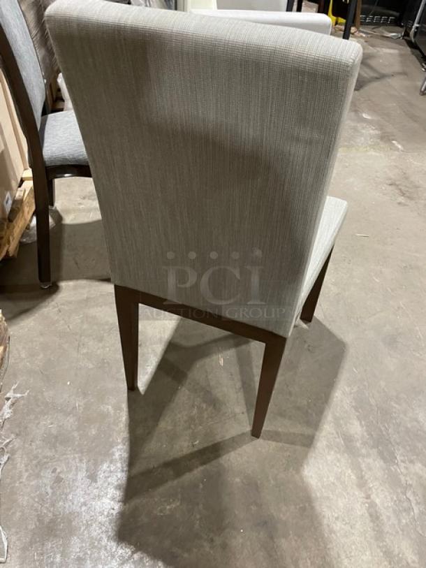 New! Elegant Fabric And Wood Dining Chairs! 2 X Your Bid! - Image 4 of 9