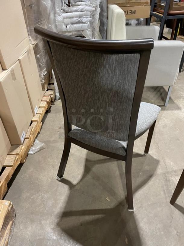 New! Elegant Fabric And Wood Dining Chairs! 2 X Your Bid! - Image 5 of 9