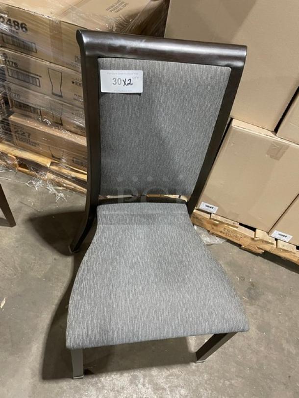 New! Elegant Fabric And Wood Dining Chairs! 2 X Your Bid! - Image 7 of 9