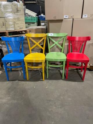 NEW!  Multi Colored Chairs! 4 X Yours  Bid!
