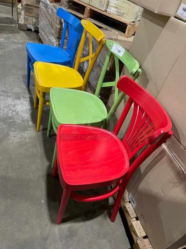 NEW!  Multi Colored Chairs! 4 X Yours  Bid! - Image 2 of 9