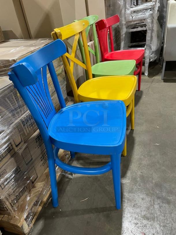 NEW!  Multi Colored Chairs! 4 X Yours  Bid! - Image 3 of 9