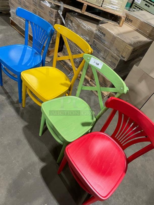 NEW!  Multi Colored Chairs! 4 X Yours  Bid! - Image 8 of 9
