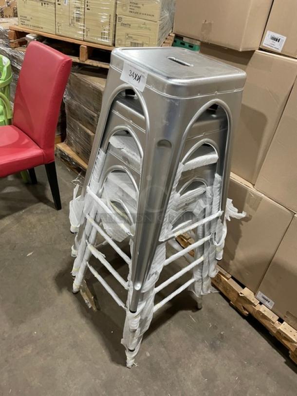 Brand New! Aluminum  Bar Height Dining Chairs! 4 X Your Bid! - Image 2 of 5
