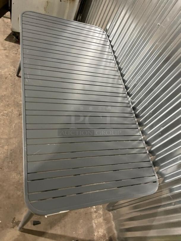 NEW! Commercial Dark Grey Aluminum Rectangular Outdoor Dining Table! Model: 714DT-ALU! On Legs! 2X Your Bid! - Image 5 of 11