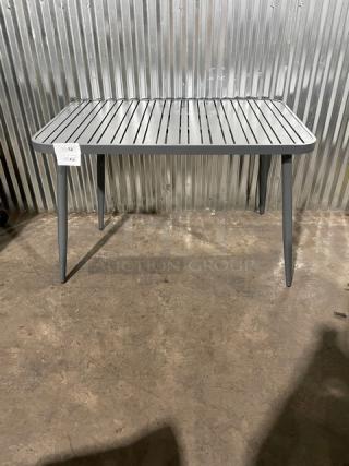 NEW! Commercial Dark Grey Aluminum Rectangular Outdoor Dining Table! Model: 714DT-ALU! On Legs! 2X Your Bid!