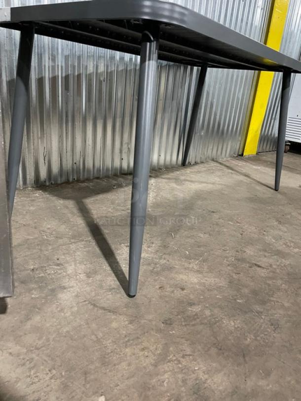 NEW! Commercial Dark Grey Aluminum Rectangular Outdoor Dining Table! Model: 714DT-ALU! On Legs! 2X Your Bid! - Image 6 of 9