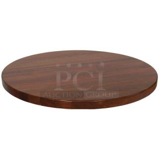 NEW! Commercial Red Oak 42" Round Walnut Finished 1.5" Thick Butcher Block Style TABLETOP! 2X Your Bid!