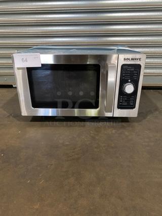 Solwave! 2024! Late Model! Commercial Stainless Steel Electric Powered Countertop Microwave Oven! With Dial Controls! Model: 180MW1000D SN: 240800066! 120V 1 Phase! - Item #1183574