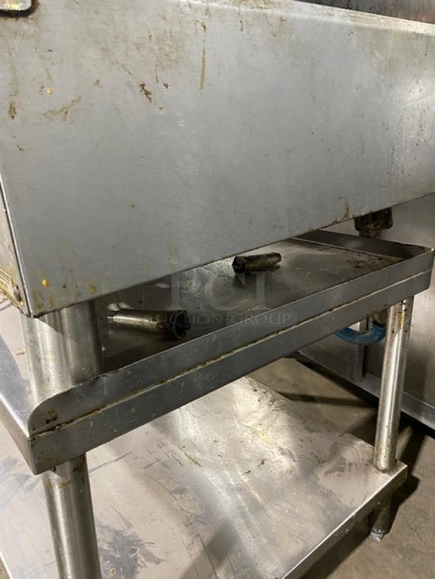 Commercial Stainless Steel Natural Gas Powered Countertop Flat Griddle! With Back & Side Splash! With Single Shelf Equipment Stand! On Legs! ALL ONE MONEY! - Image 8 of 10