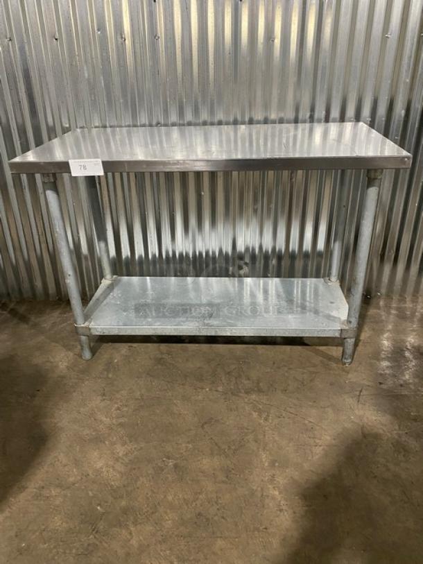 Commercial Stainless Steel 48" Worktop Table! With Single Undershelf! On Legs! - Image 1 of 7