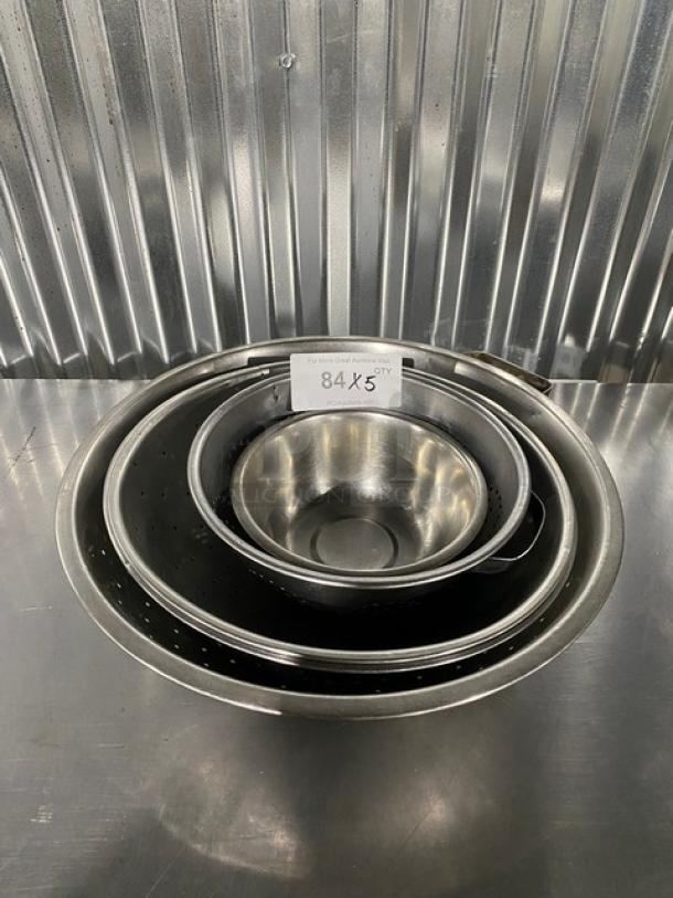 Commercial Stainless Steel Strainers/Prep Bowls! 5X Your Bid! - Image 1 of 8