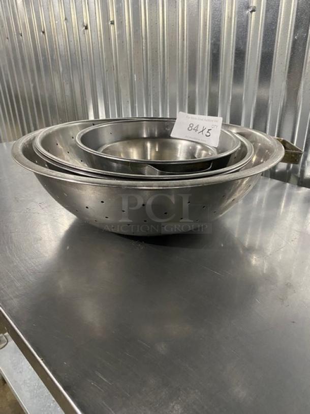 Commercial Stainless Steel Strainers/Prep Bowls! 5X Your Bid! - Image 2 of 8