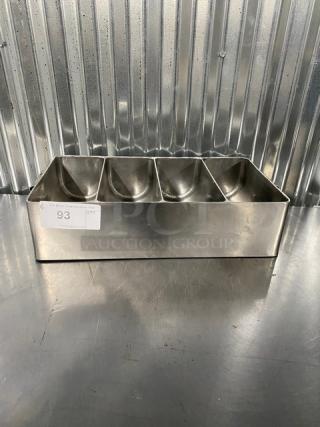 Commercial Stainless Steel 4-Compartment Cutlery Bin! With Handles!