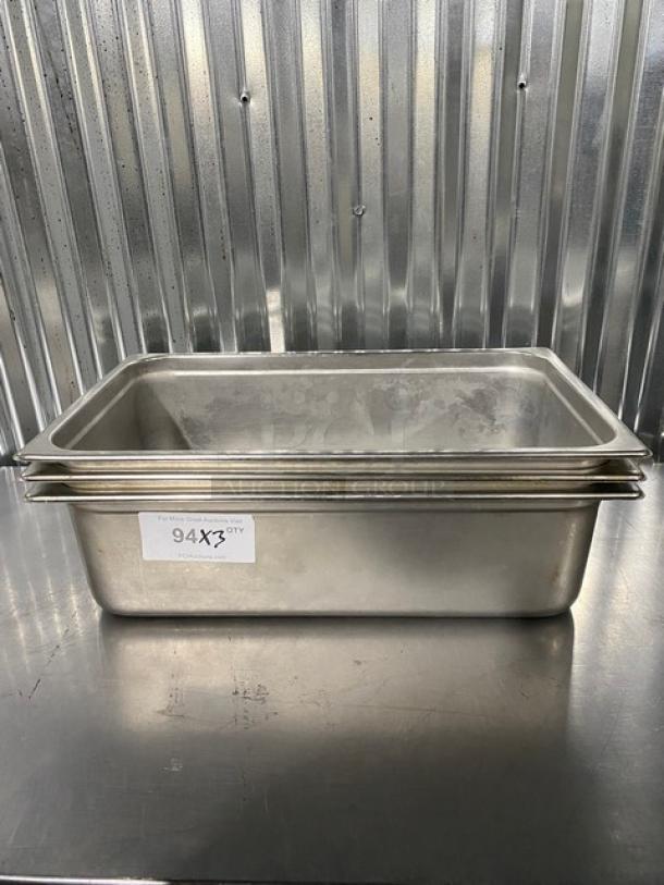 Commercial Stainless Steel Hotel/Steamtable Pans! 3X Your Bid! - Image 1 of 8