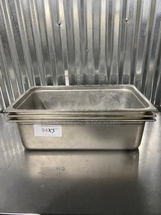 Commercial Stainless Steel Hotel/Steamtable Pans! 3X Your Bid!