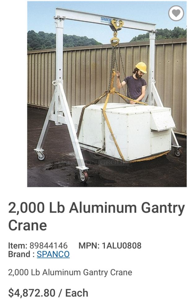 Spanco 1 Ton Aluminum Gantry Crane! - Image 1 of 6